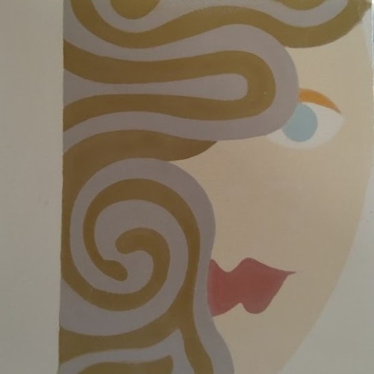 Baldosa hidráulica Mujer modernista 1. Mosaicos Lamardelejos